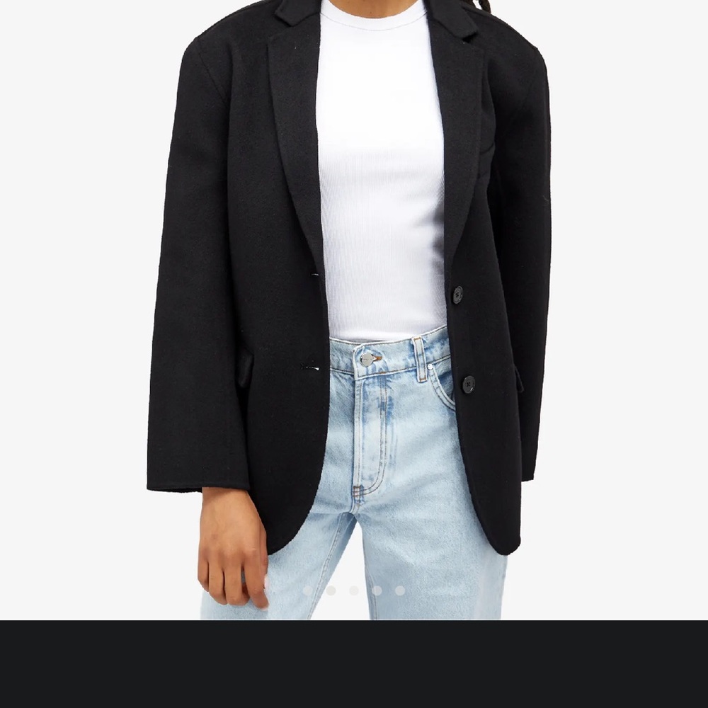 Anine Bing Quinn Blazer | Black Cashmere Blend | Heavyweight (XL) - Picture 9 of 14